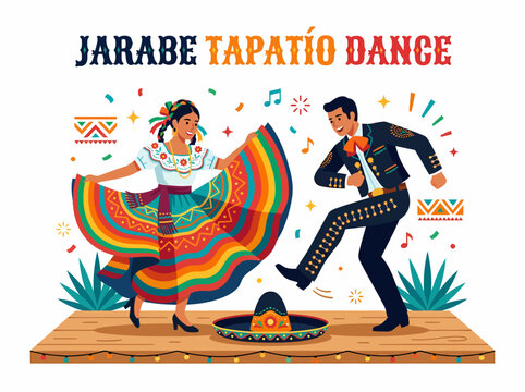 Jarabe Tapatio Dance: Mexican Couple Celebrating