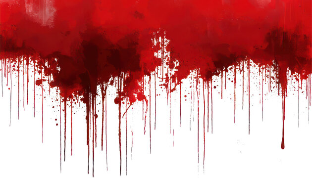 abstract red drips and splatters on transparent background graphic