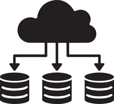 Cloud computing icon set &ndash; data storage, server network and online database vector .
