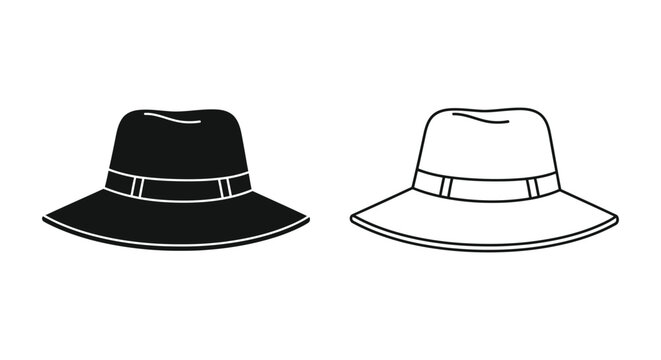 Black and white hats with belt Vector