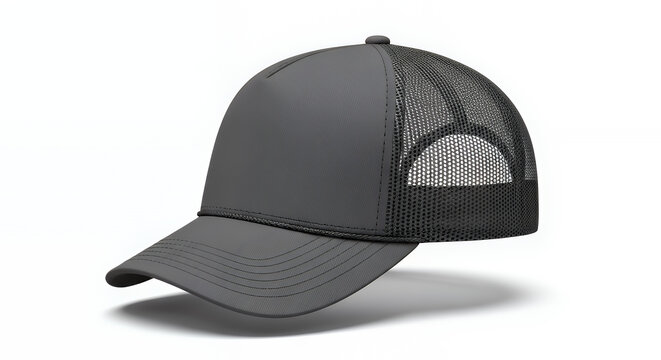 Mock up of trucker hat or mesh cap isolated on white background hat mockup mockup cap hat template fashion clothing baseball front sport isolated blank
