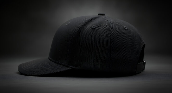 Black snapback hat on dark background for logo and brand identity mockup concept mockup brand identity logo dark background snapback hat hat mockup mockup cap hat template fashion clothing baseball fr