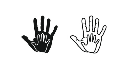 Obraz premium Black and white hands stop gesture Vector