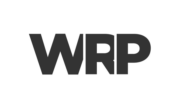 WRP logo design template with strong and modern bold text. Initial based vector logotype featuring simple and minimal typography. Trendy company identity.