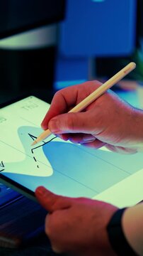 Digital tablet stylus interface design user experience drawing screen. Creative workflow touchscreen device modern technology application layout prototyping