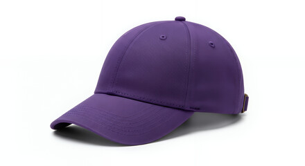 Fototapeta premium Purple violet men's classic baseball cap hat for sun protection isolated on white background template mock up hat mockup mockup cap hat template fashion clothing baseball front sport isolated blank