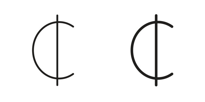 Cedi signs Black symbol on transparent background. EPS10