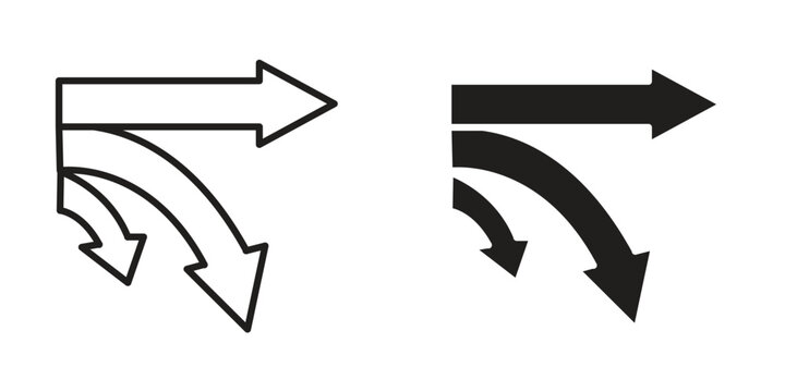 Diagram sankey icons Black symbol on transparent background. EPS10