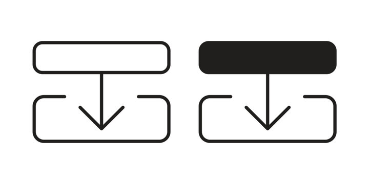 Diagram next icons vector silhouette set. thin line icon pack.