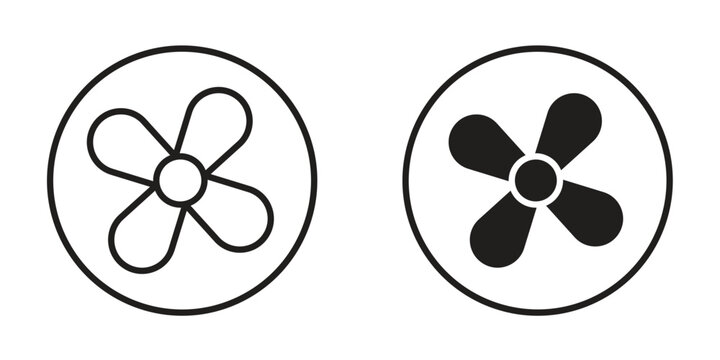 Fan icons Black symbol on transparent background. EPS10