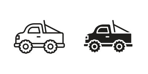 Monster truck icons Black symbol on transparent background. EPS10 © Warpiya