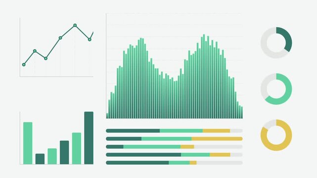Animated Financial Data Charts and Graphs Visualizations