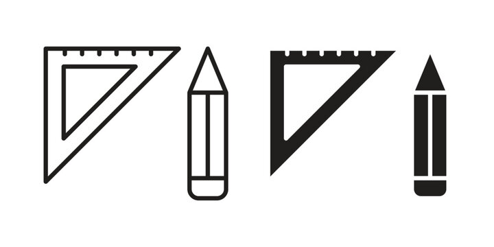 Floor plan icons vector silhouette set. thin line icon pack.