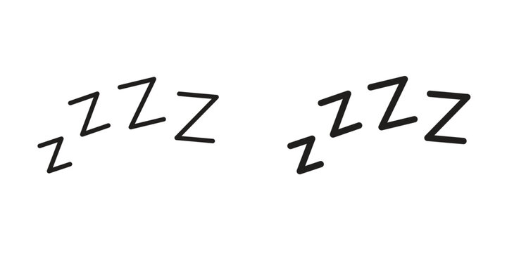 Snooze icons Black symbol on transparent background. EPS10