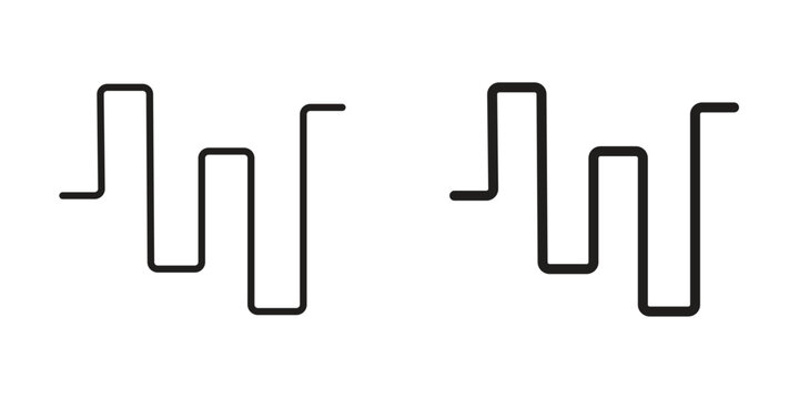 Wave square icons Black symbol on transparent background. EPS10