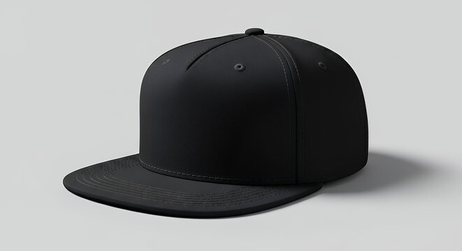 Black snapback cap mockup on a grey background hat mockup mockup cap hat template fashion clothing baseball front sport isolated blank