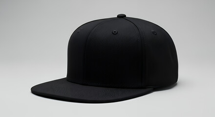 Fototapeta premium Classic black snapback cap perfect for branding mockup hat mockup mockup cap hat template fashion clothing baseball front sport isolated blank