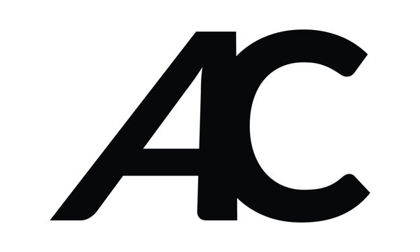 abstract creative black ac letter logo vector.