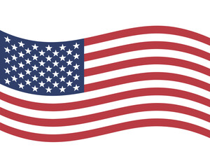 Fototapeta premium American flag waving with blue rectangle and white stars on red white stripes symbol