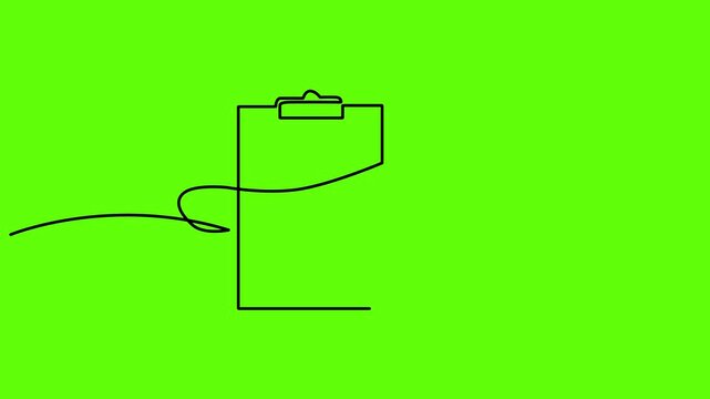 Single Line Art Notes and Graph Animation Green Screen Minimal Vector Data Analysis Growth Concept Motion Design