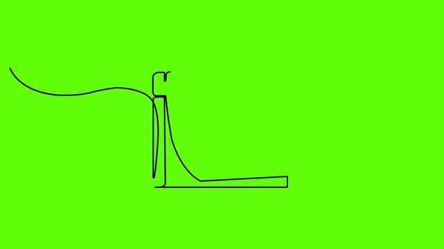 Single Line Art Calendar Animation Green Screen Minimal Vector Schedule Date Planning Concept Motion Design