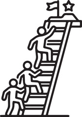Business people climbing ladder to achieve career success and goals. © sbshoaib
