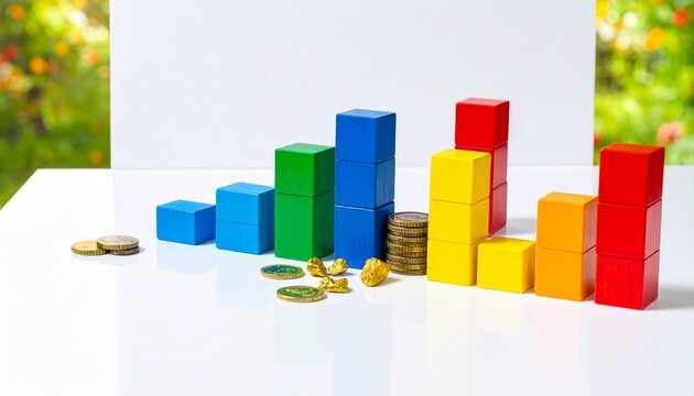 Colorful Block Columns with Coins