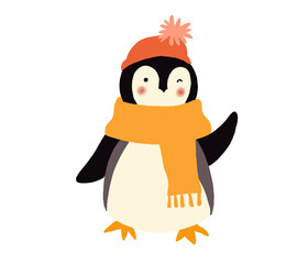 Fototapeta premium happy cute penguin illustration 