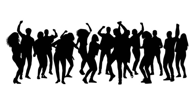 Group of people celebrating with arms raised in unison