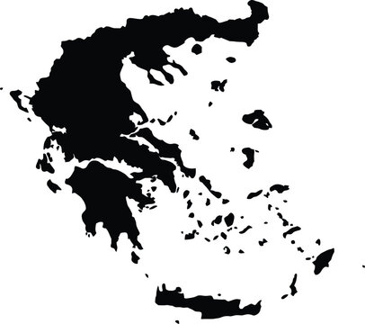 Vector graphic illustration of Greece map in black