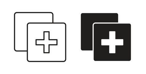 Fototapeta premium Add apps icons linear icon. Line with Editable stroke. monochrome icon