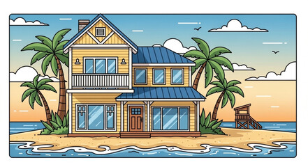 Obraz premium house on the beach