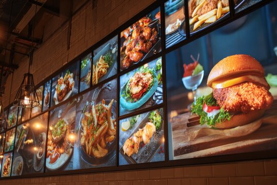 Digital menu board with food images