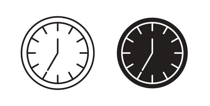 Clock seven icons linear icon. Line with Editable stroke. monochrome icon