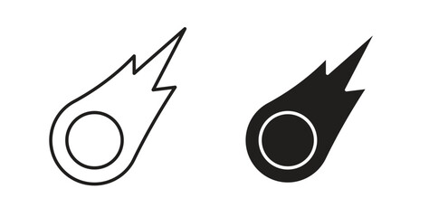 Comet icons linear icon. Line with Editable stroke. monochrome icon © Franklin