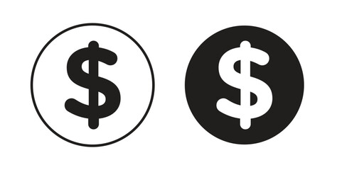 Fototapeta premium Dollar icons linear icon. Line with Editable stroke. monochrome icon