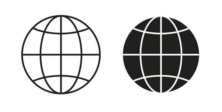 Globe icons linear icon. Line with Editable stroke. monochrome icon