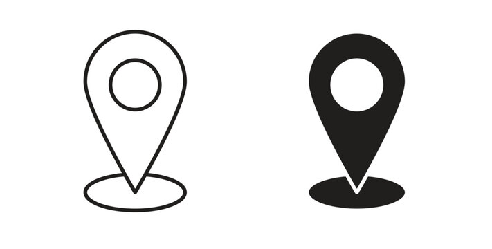 Map marker icons linear icon. Line with Editable stroke. monochrome icon