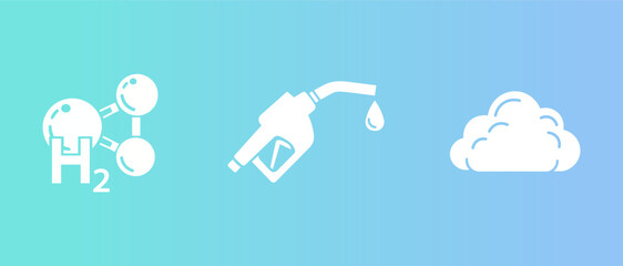 Obraz premium Hydrogen Fuel and Cloud Computing