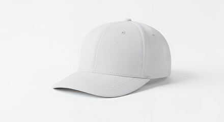 Fototapeta premium White snapback mockup on isolated white background hat mockup mockup cap hat template fashion clothing baseball front sport isolated blank