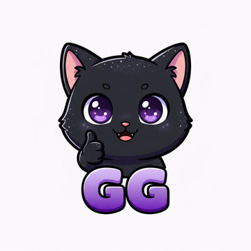Black Chibi Cat Twitch Emotes  | Kawaii Black Cat Streamer Emotes | Cute Cat Emote | High Resolution |