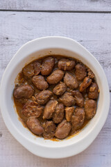 Fototapeta premium Michirones, typical dish of the gastronomy of the Region of Murcia, stew made from dried broad beans to which it is added, ham bone, chorizo