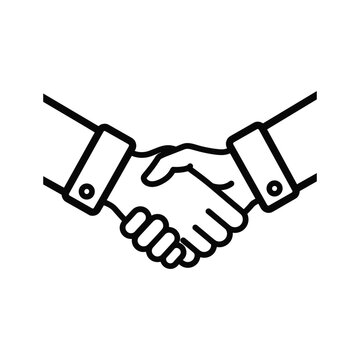 Depiction of two hands clasping each other in a firm and mutual handshake, symbolizing agreement, partnership, and trust between individuals or entities