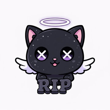 Black Chibi Cat Twitch Emotes  | Kawaii Black Cat Streamer Emotes | Cute Cat Emote | High Resolution |