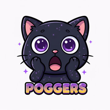 Black Chibi Cat Twitch Emotes  | Kawaii Black Cat Streamer Emotes | Cute Cat Emote | High Resolution |