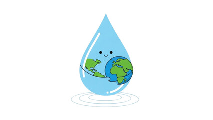 Obraz premium Caring Water Drop Embraces Earth A Symbol of Global Water Conservation and Environmental Protection