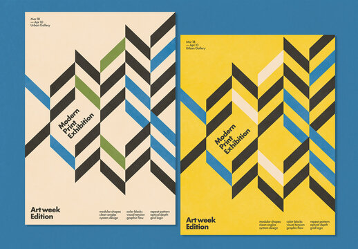 Modern Swiss Style Geometric Poster Layout