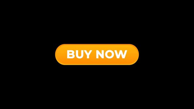 Buy now button seamless loop animation with light sweep effect and text animation on black background. 4K animated buy now button for marketplace promo, order button, and buy now motion graphics.