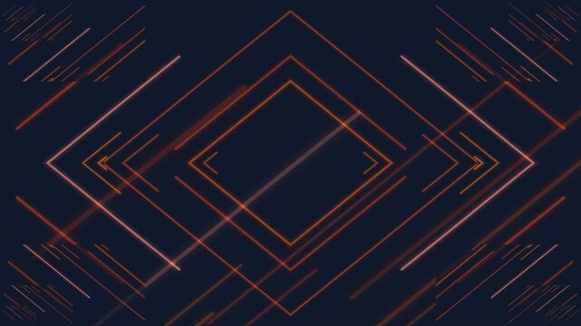 Abstract geometric pattern with intersecting lines and diamond shapes on a dark blue background, creating a sense of depth and movement.