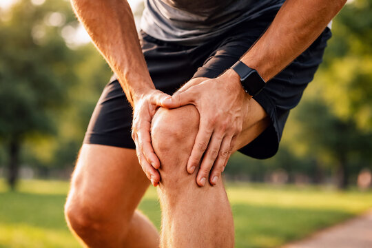 Athlete with Knee Injury, Ligament Strain and Orthopedic Condition